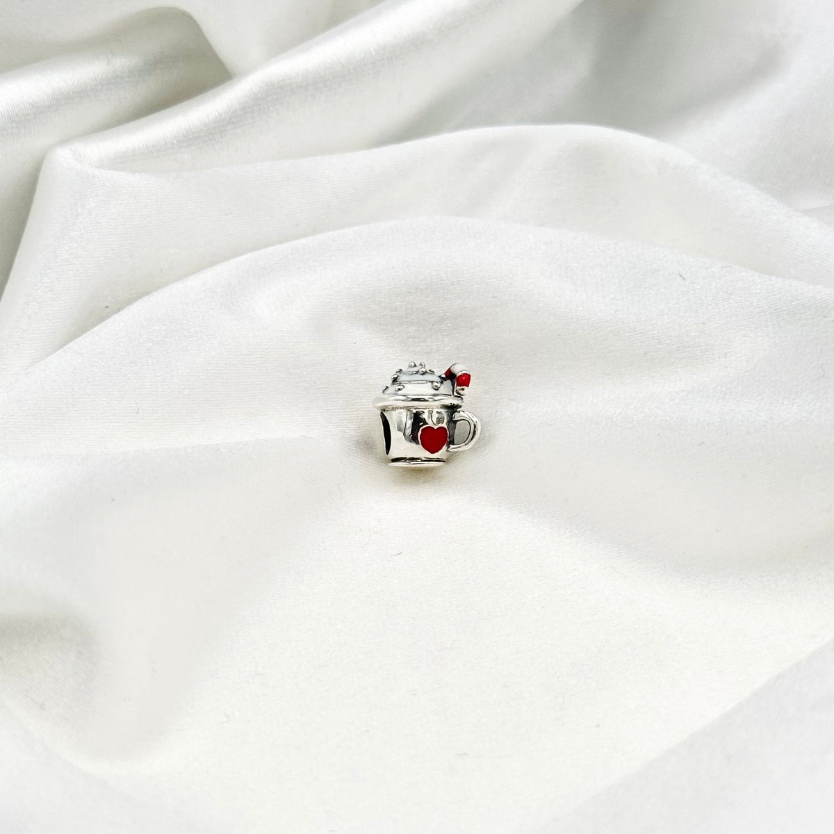 Pandora Warm Cocoa & Candy Cane Charm in Sterling Silver PDC182