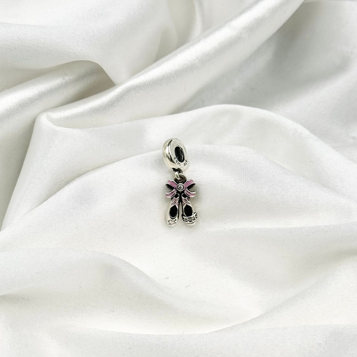 Pandora Pink Ballerina Shoes Dangle Charm in Sterling Silver PDC187