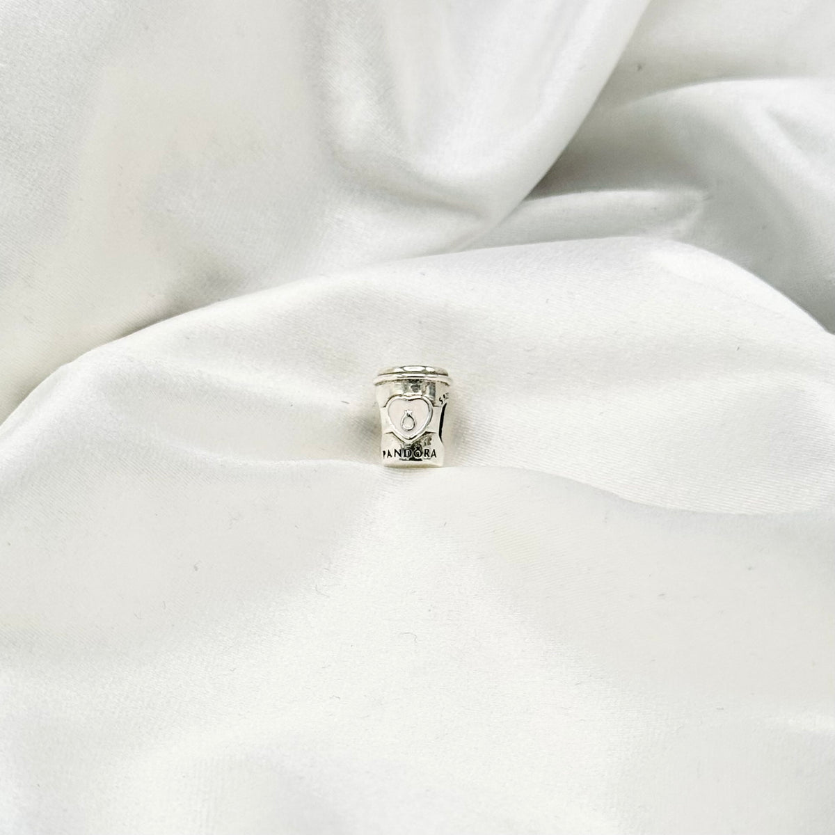 Pandora “ Take a Break” Coffee Cup Charm in Sterling Silver PDC207