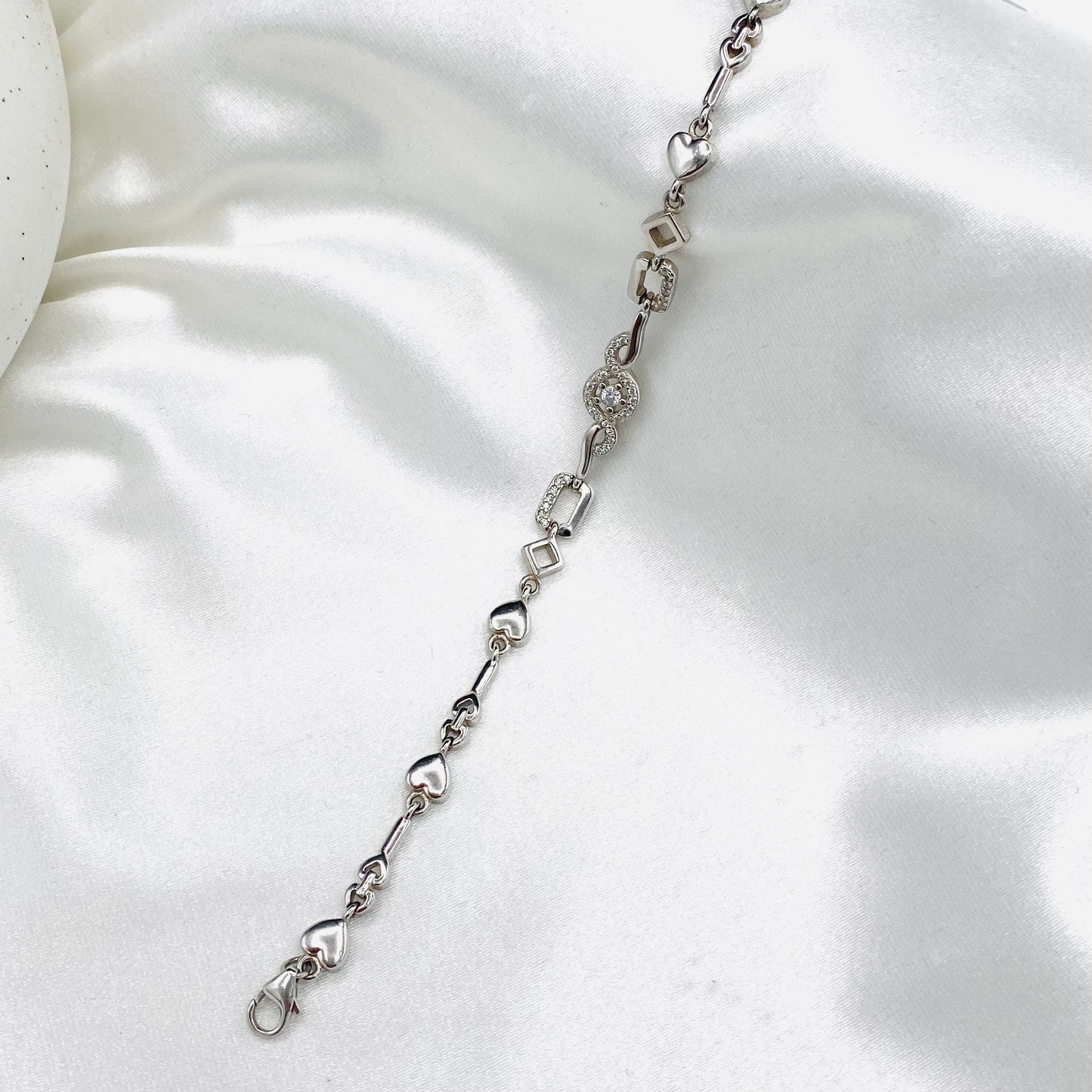 WBI11 Women Italian Sterling Silver 925 Bracelet with Moissanites