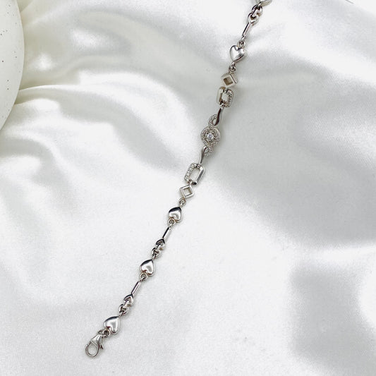 WBI11 Women Italian Sterling Silver 925 Bracelet with Moissanites