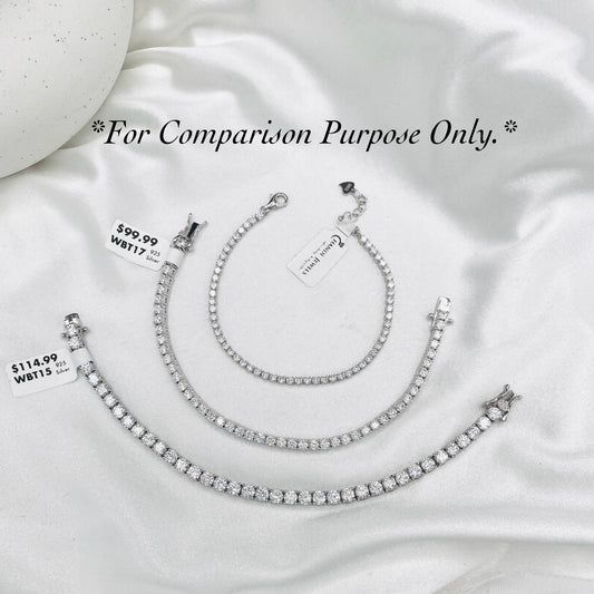 WBT17 Women Tennis Bracelet With Medium Moissanites In 925 Sterling Silver