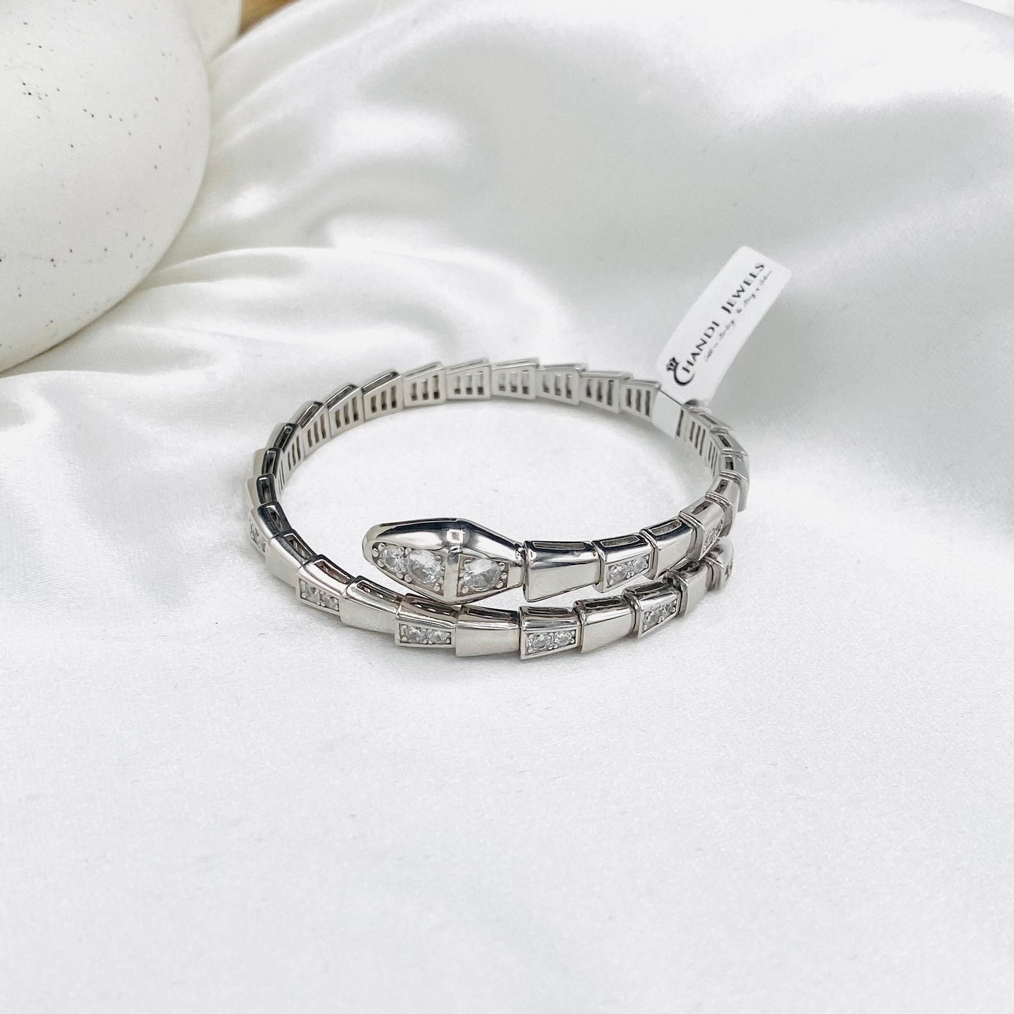 BVLGARI Snakehead Womens Silver bracelet LKB09