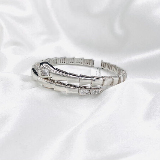 BVLGARI Snakehead Womens 925 Sterling Silver bracelet LKB17