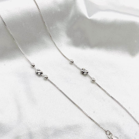 Women Tooth Charm Oxidized 925 Silver Anklet WAO09 (SINGLE)