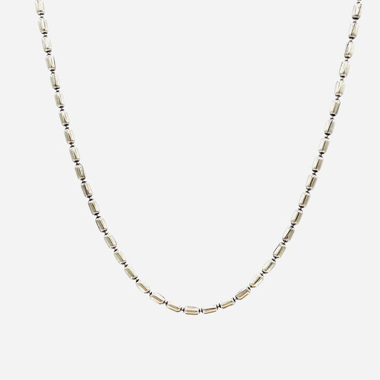 Unisex Cylindrical oxidised 925 Silver chain
