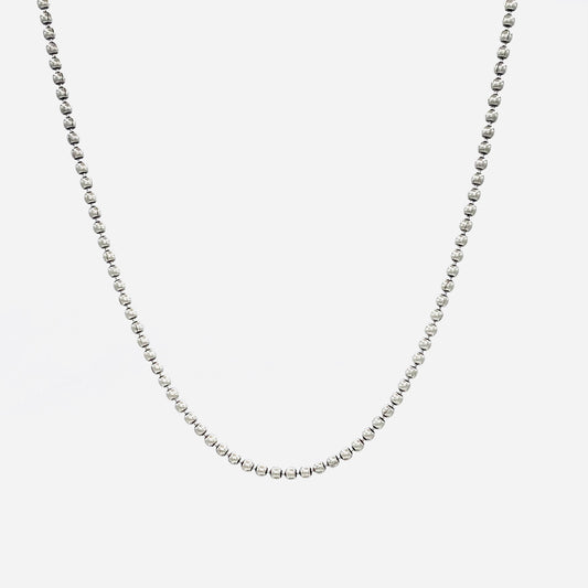 Unisex Beaded Oxidised 925 Silver Chain UCO03