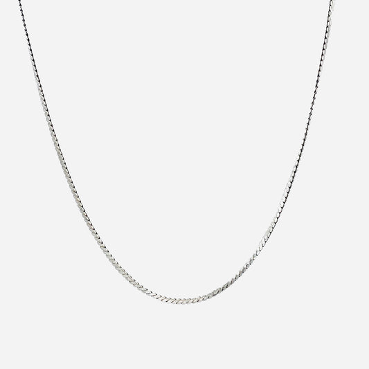 Unisex Herringbone Oxidised 925 Silver Chain UCO04