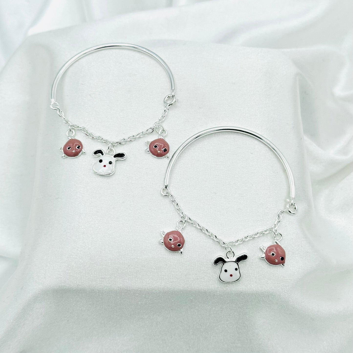 Dog Fish Charms Kids Bracelet 925 Sterling Silver BBS14