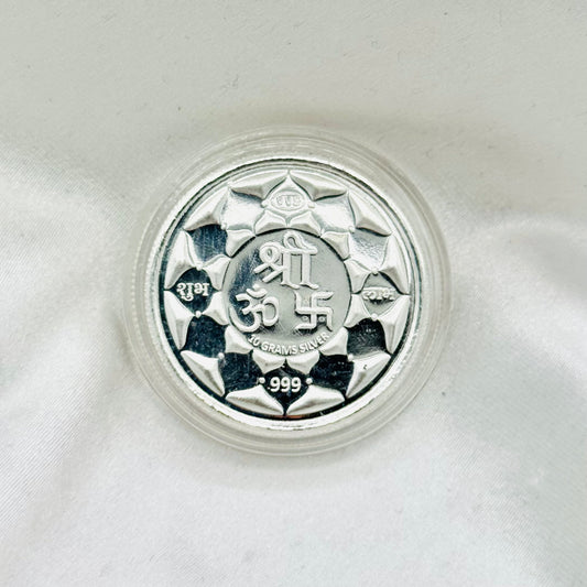 Ganesh Laxmi Ji Pure 999 Silver Coin 10 GMS (Coloured) SCO04