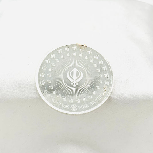 Guru Nanak Dev Ji Pure 999 Silver Coin 20 GMS (Coloured) SCO05