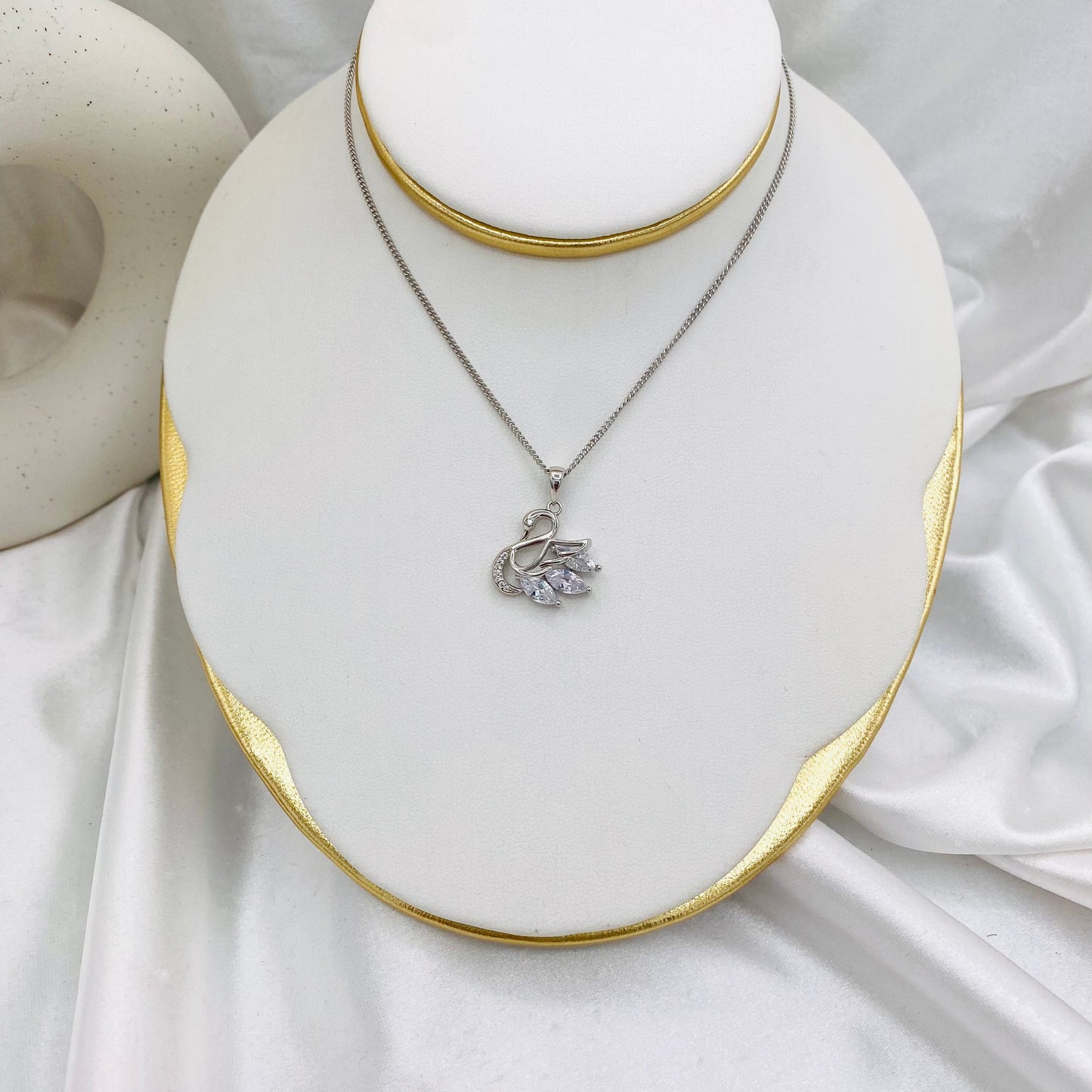 Swaroski Silver Necklace WNI15