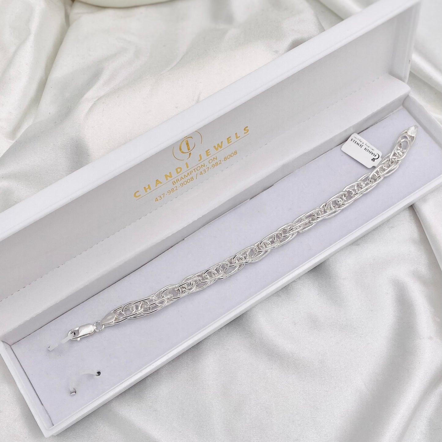 Mens Twisted Link Silver Bracelet MBP04