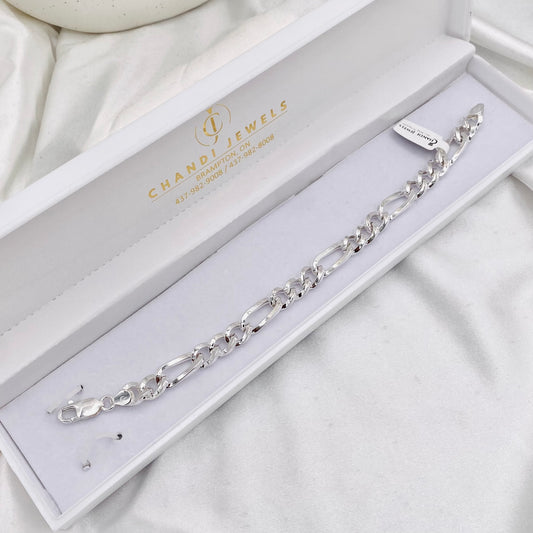 Mens Figaro Link Silver Bracelet MBP17