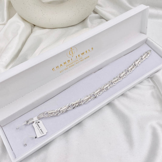 Mens Wheat style Silver Bracelet MBP24