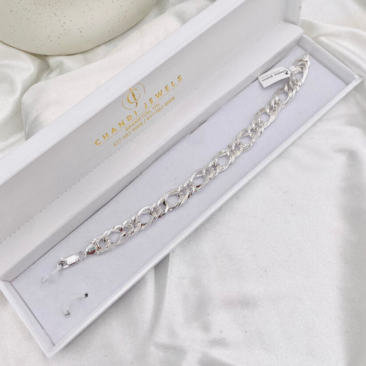 Mens InterLinked Silver Bracelet MBP32