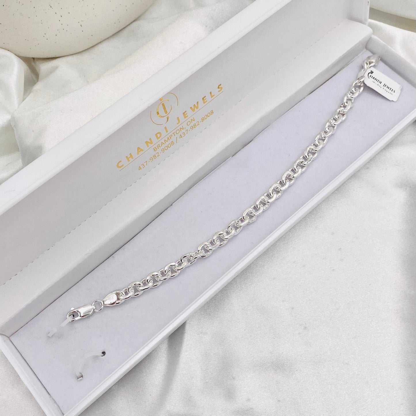 Mens Anchor Chain Silver Bracelet MBP34