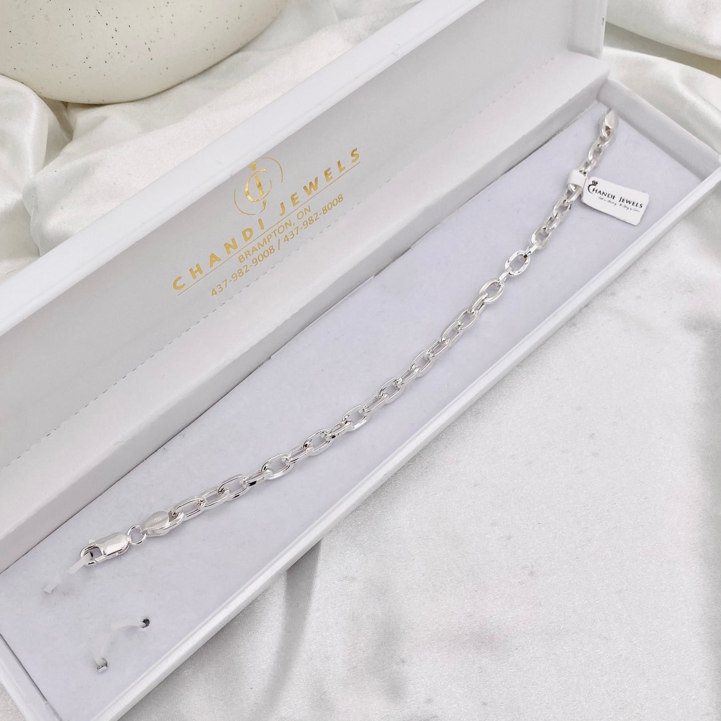 Mens Cable Chain Silver Bracelet MBP35