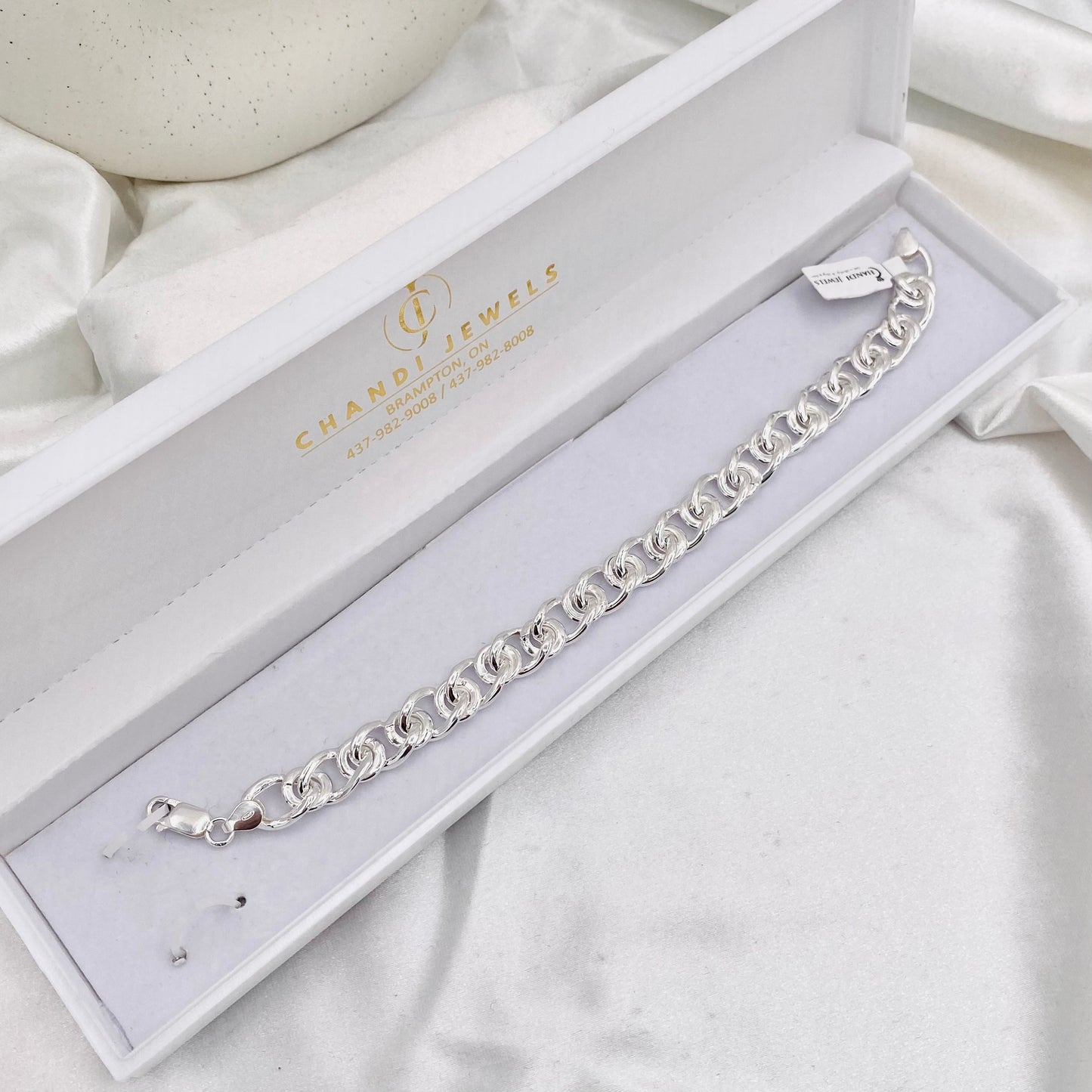 Mens King Chain Silver Bracelet MBP36