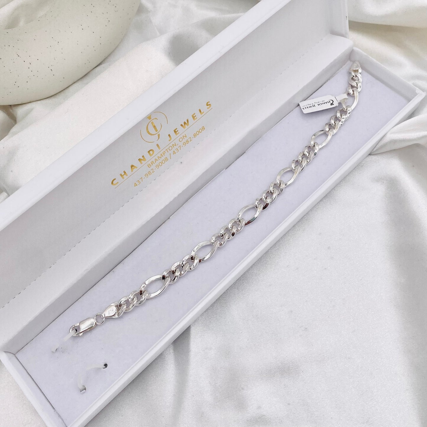 Mens Figaro style Silver Bracelet MBP37