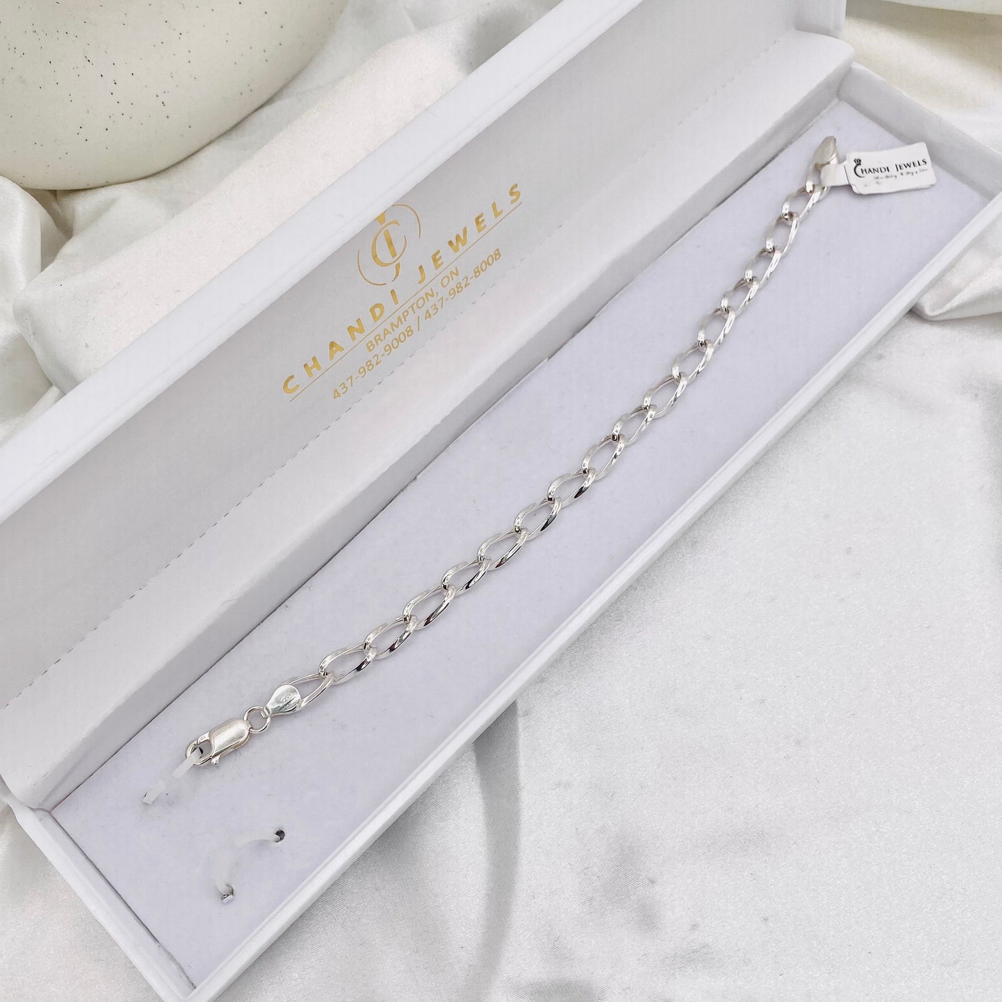 Mens Figaro style Silver Bracelet MBP41
