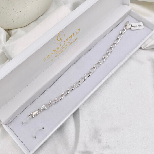 Mens Figaro style Silver Bracelet MBP41