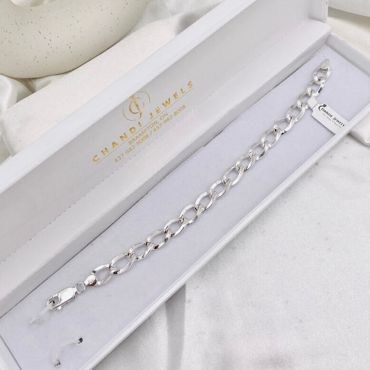 Mens Curb style Silver Bracelet MBP43