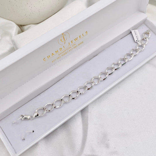 Mens Chunky Curb style Silver Bracelet MBP44