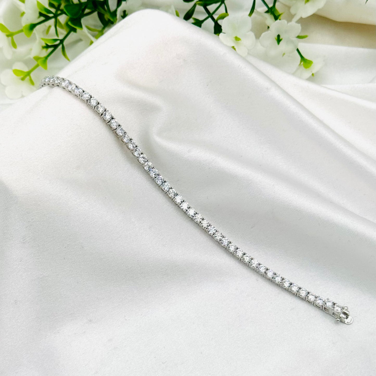 Tennis Bracelet with Moissanites In 925 Sterling Silver WBT28