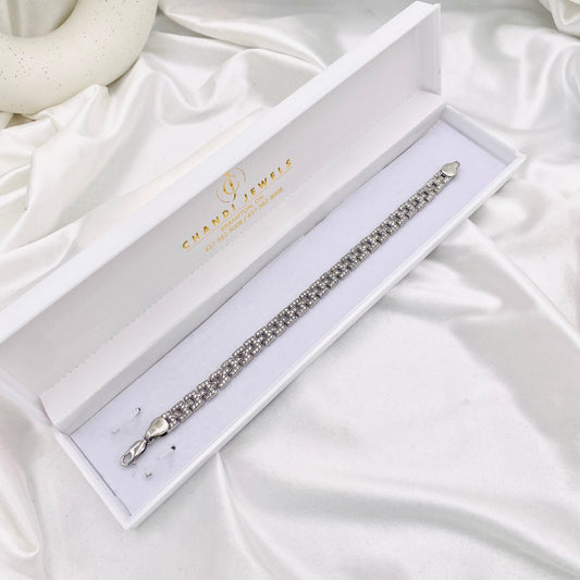 Mens Silver Bracelet with Stones MBI19