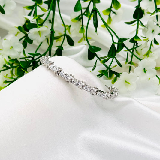 Women Silver Infinity Tennis Bracelet with Moissanites In 925 Sterling Silver WBT27