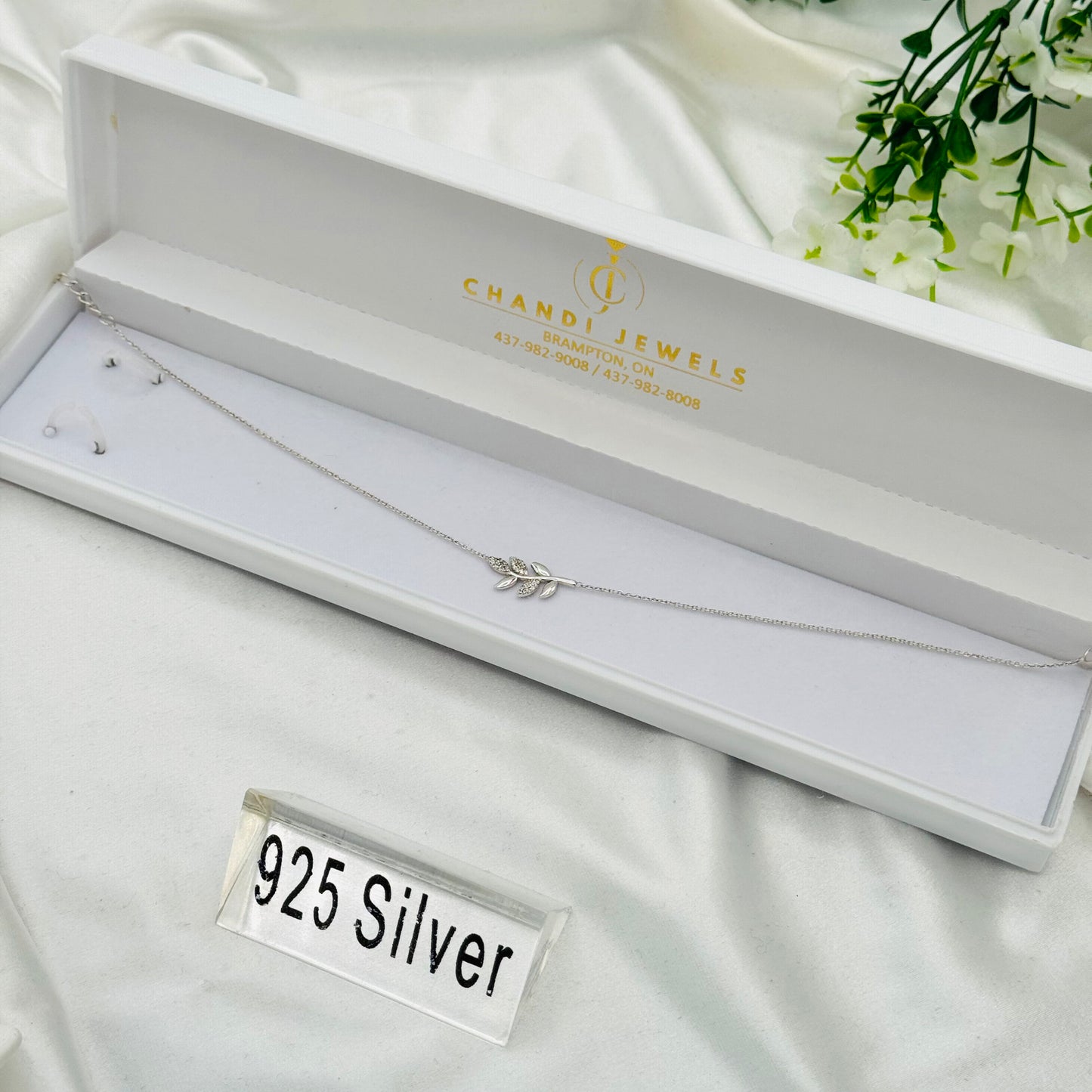 Leaf 925 Sterling Silver Anklet WAS21