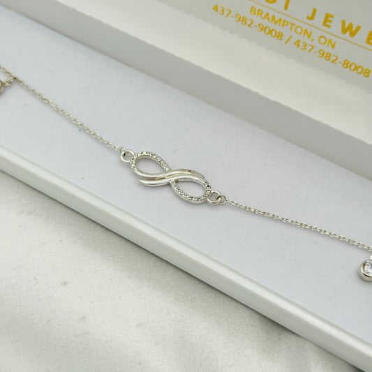 Infinity 925 Sterling Silver Anklet WAS22