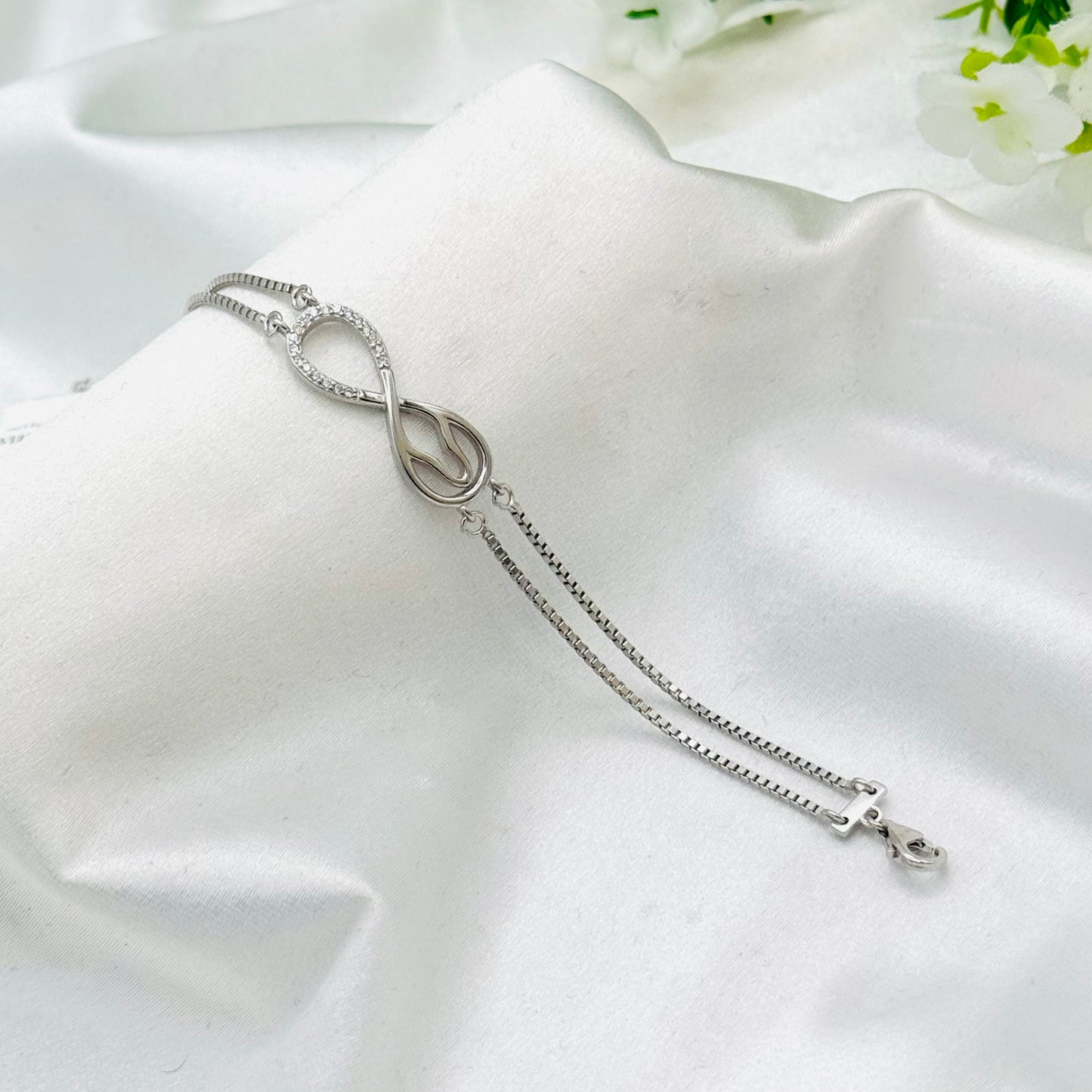 Women Italian Sterling Silver 925 Bracelet with Moissanites WBI28