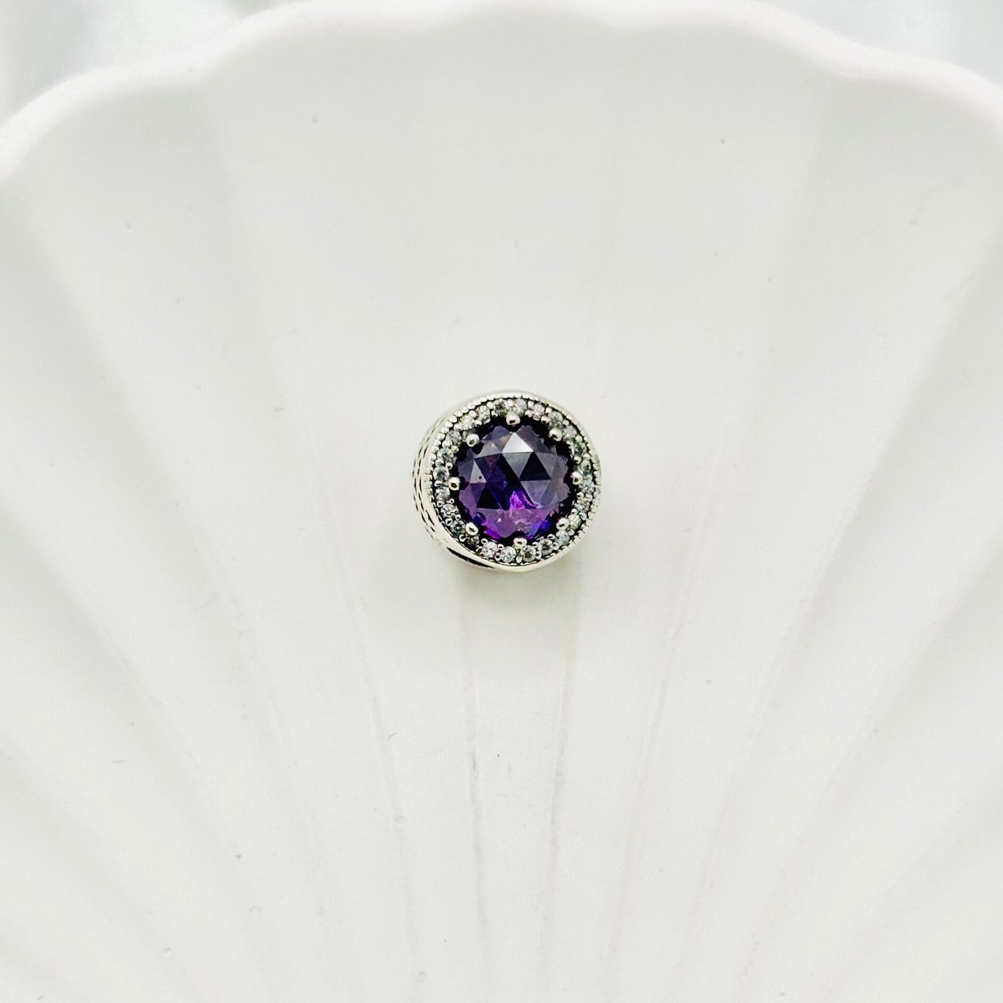 Purple Crystal Pandora 925 Sterling Silver Charm PDC26