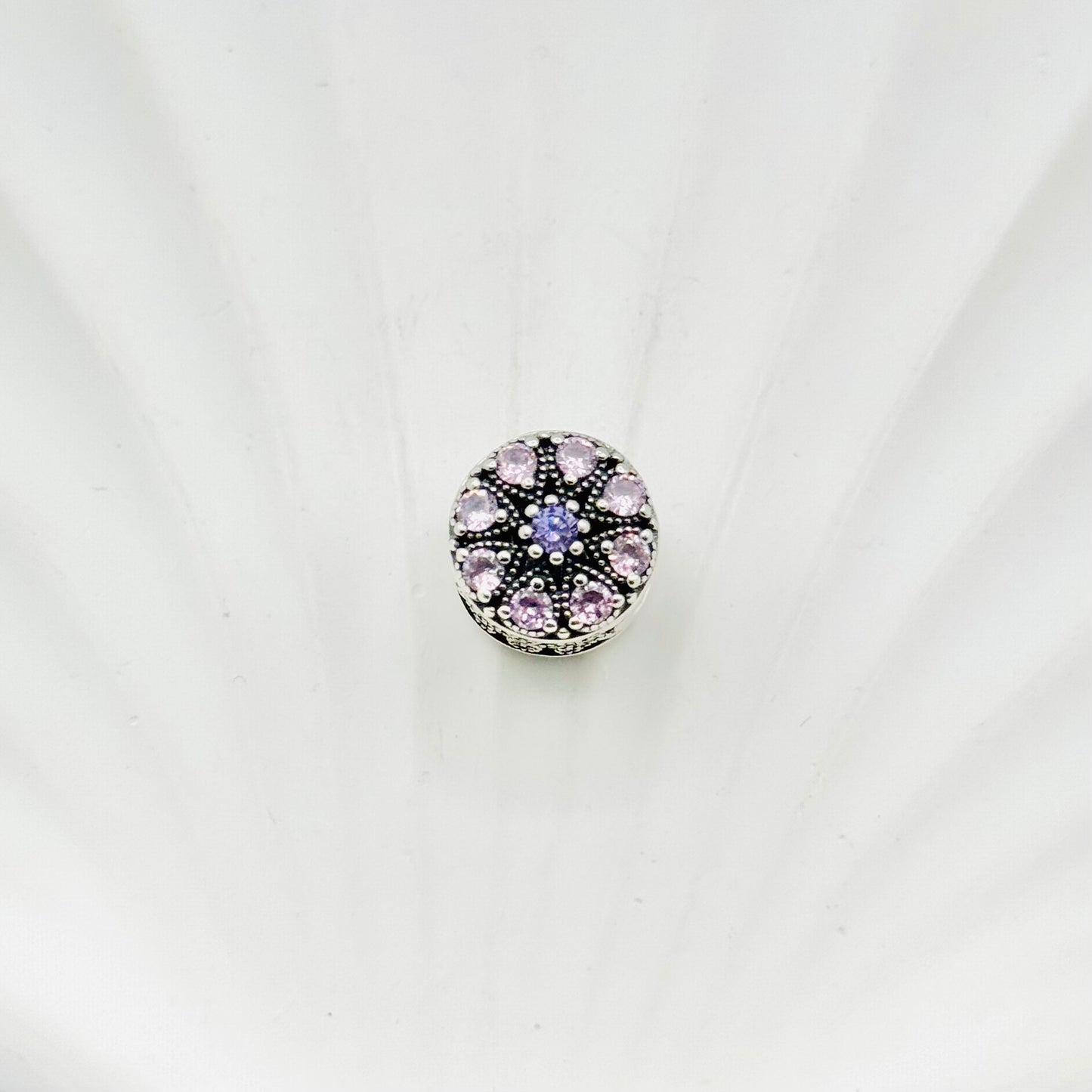 Pink Purple Crystal Pandora 925 Sterling Silver Charm PDC30