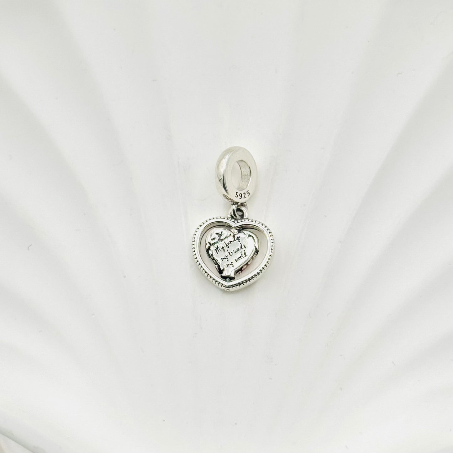 Family Heart Pandora 925 Sterling Silver Charm PDC38