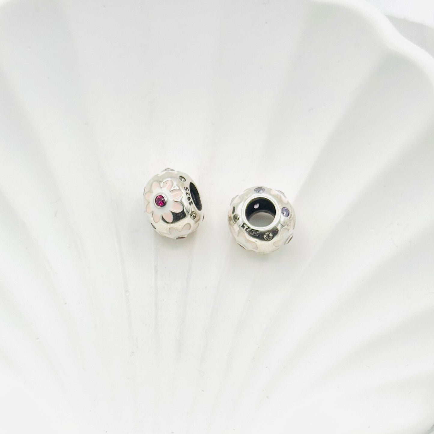 Pink Flowerball Pandora 925 Sterling Silver Charm PDC61