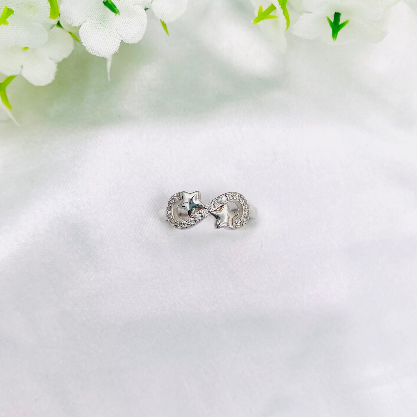 Women Infinity shaped Silver Ring WRI37