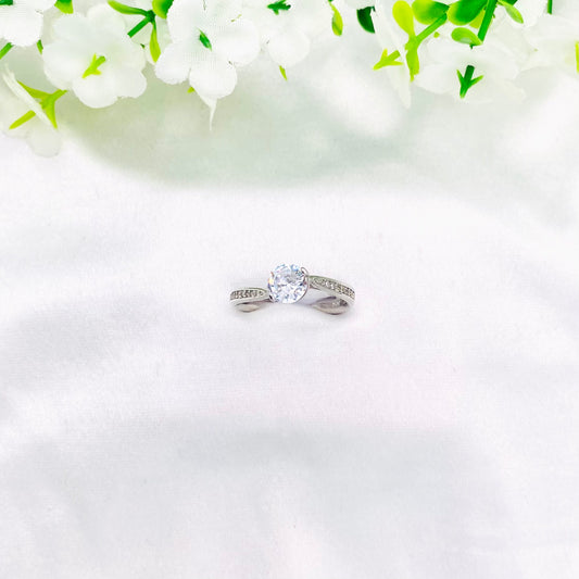 Women Solitaire Silver Ring WRI48