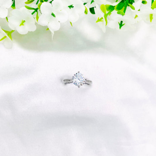 Women Solitaire Silver Ring WRI50
