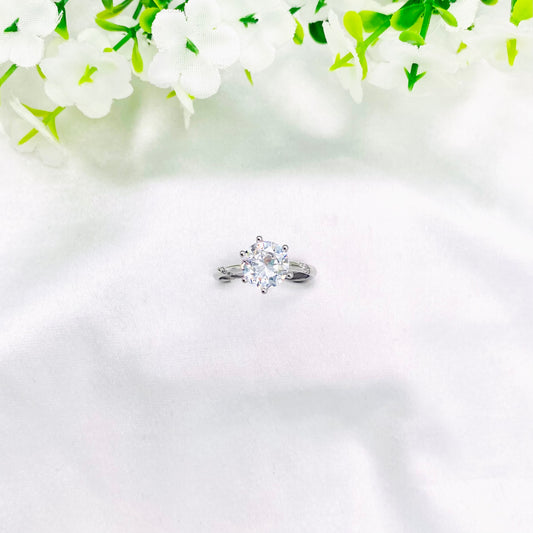 Women Solitaire silver Ring WRI54