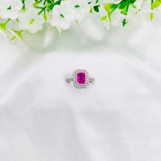 Women Ruby silver Ring WRI56