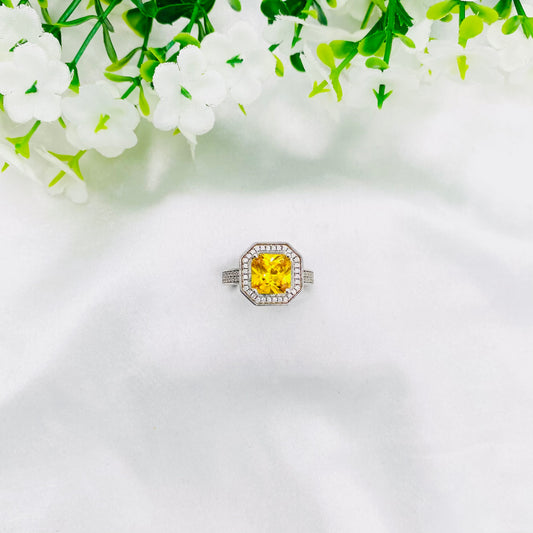 Women Yellow Sapphire silver Ring WRI58