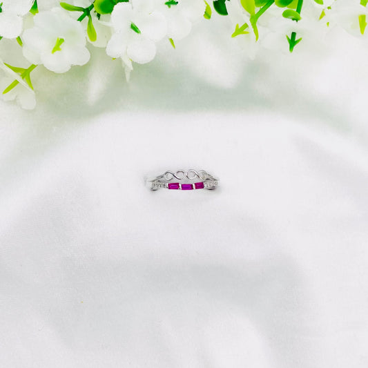 Women Infinity Ruby silver Band WRI60