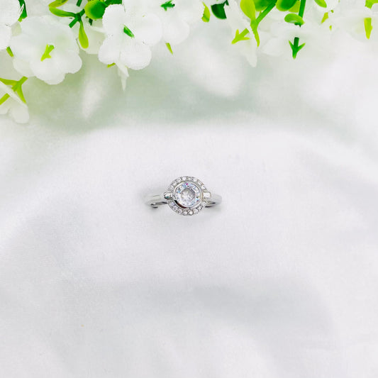 Women Solitaire silver Ring WRI69