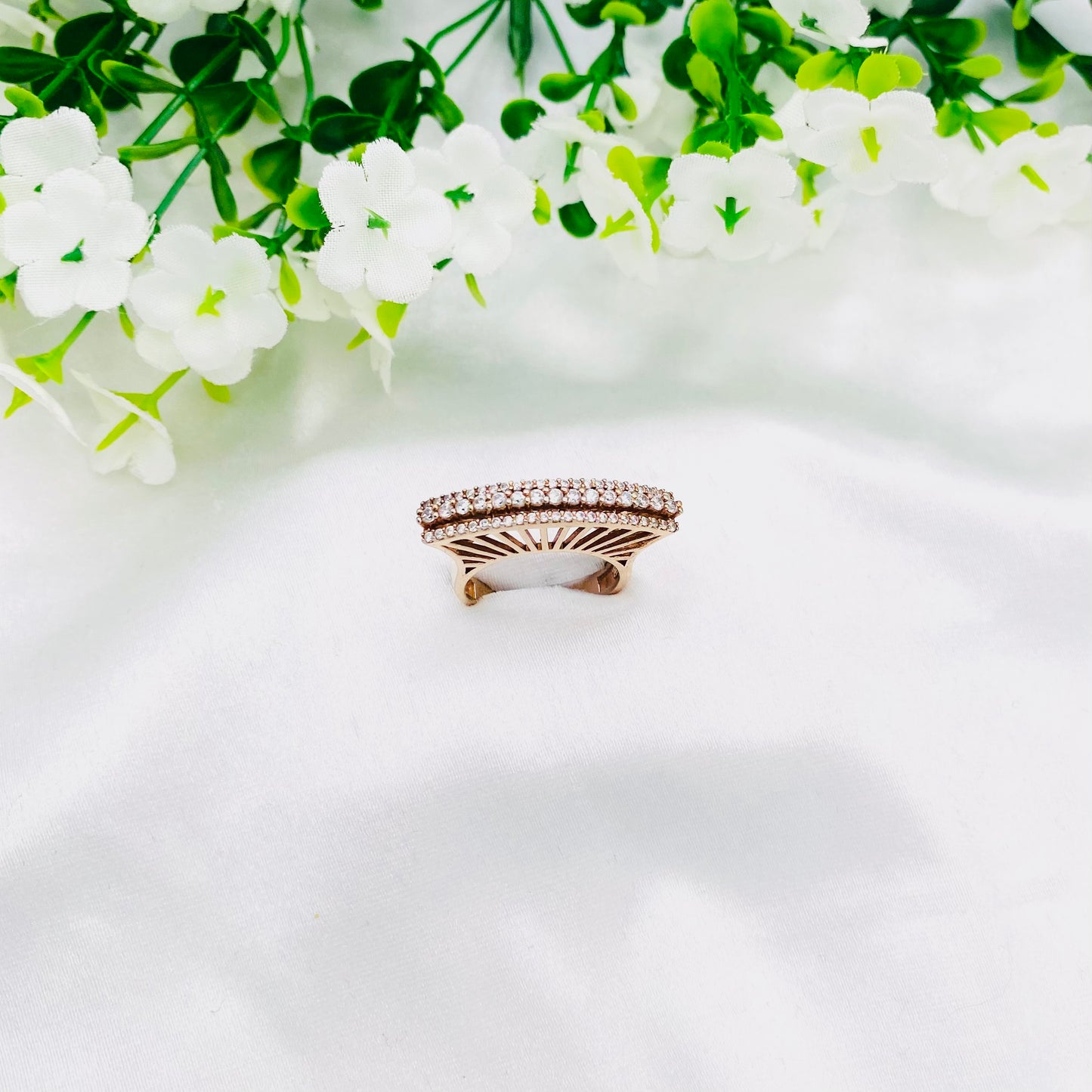 Women Rosegold silver Ring WRI72