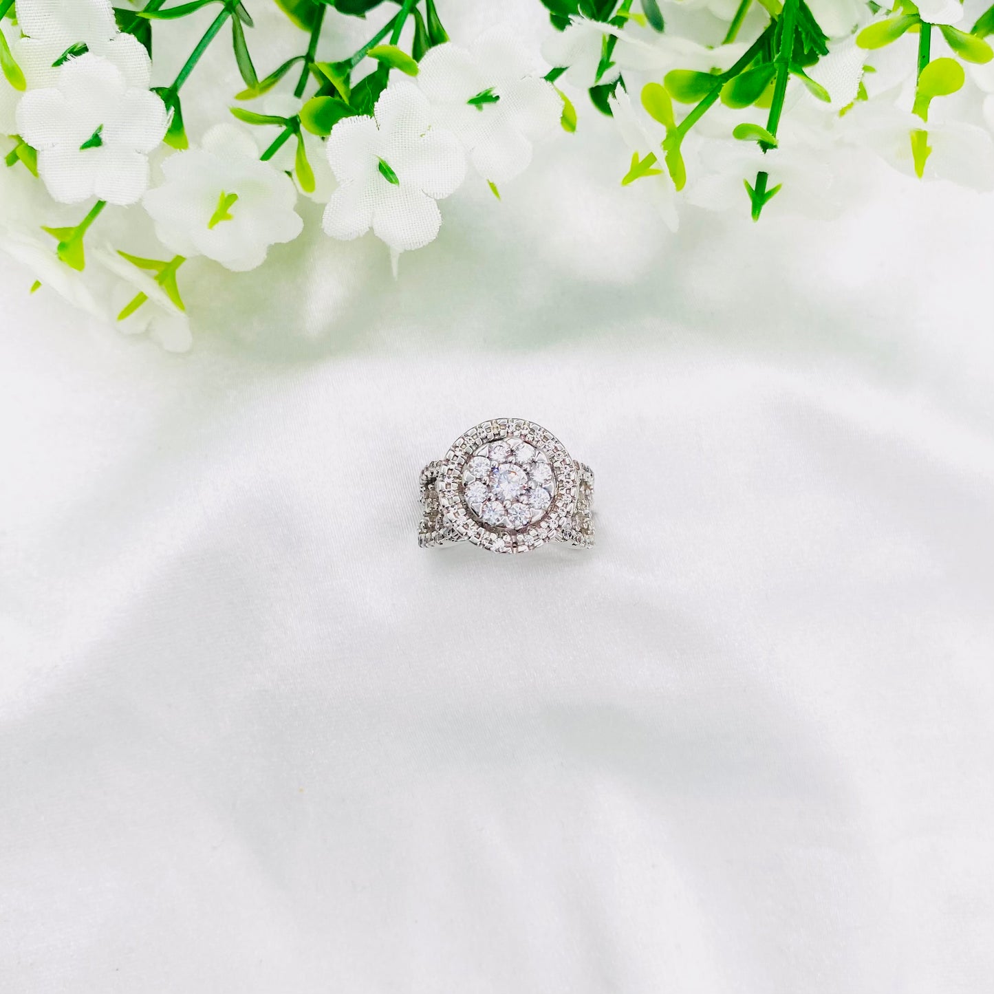 Women Cocktail silver Ring WRI73