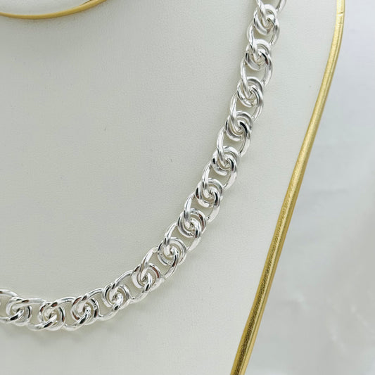 Round Marina link chain Necklace in 925 Sterling Silver MCH05