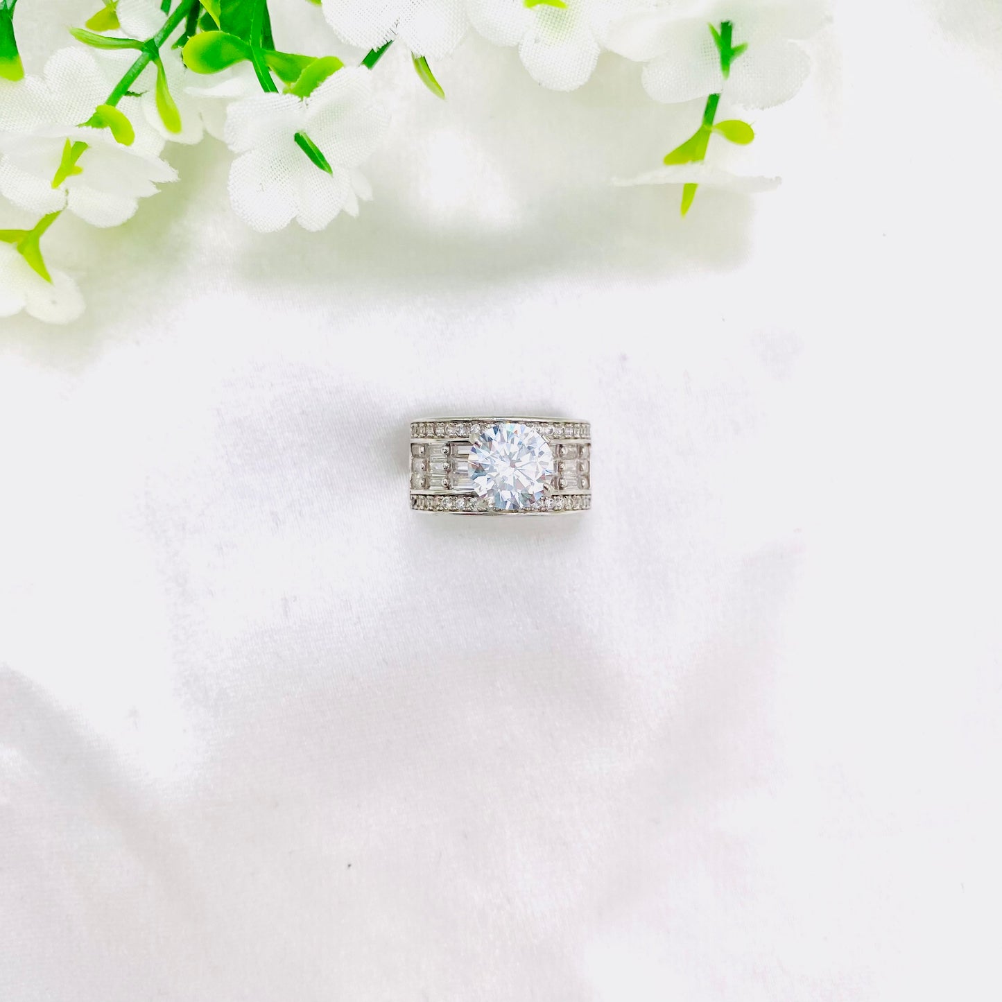 Women Heart Solitaire Silver Ring WRI131